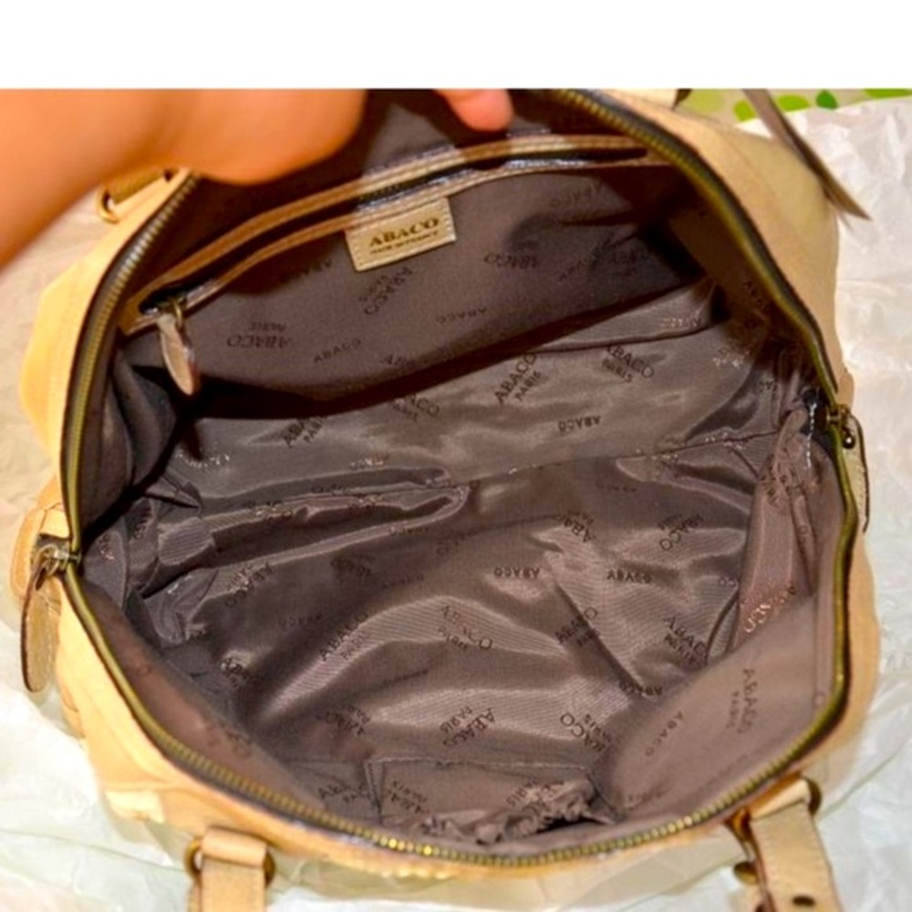 Spring Sales ABACO Real Python Delano Bowling Beige Top Handle Bag New - Picture 7 of 8